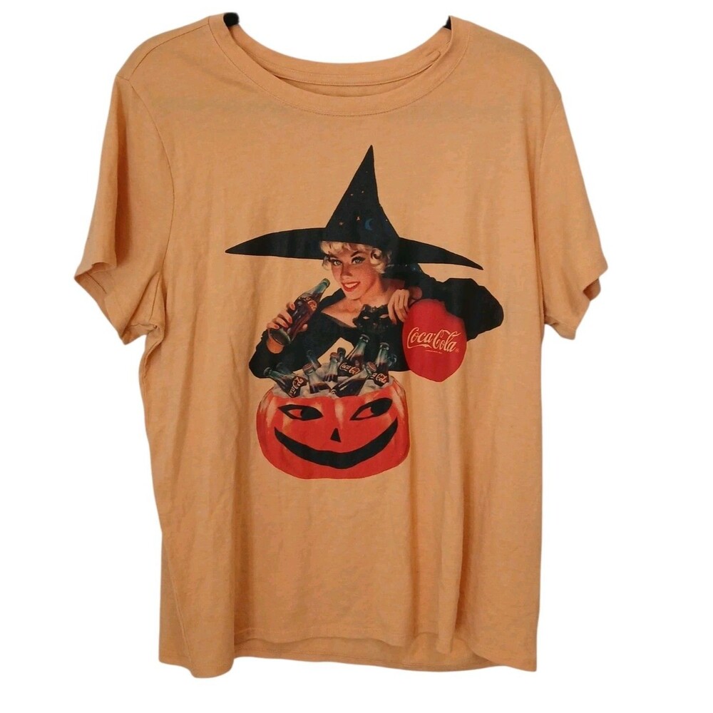 Lucky Brand Coca-Cola Collaboration Retro Treat Halloween Graphic T-Shirt XL